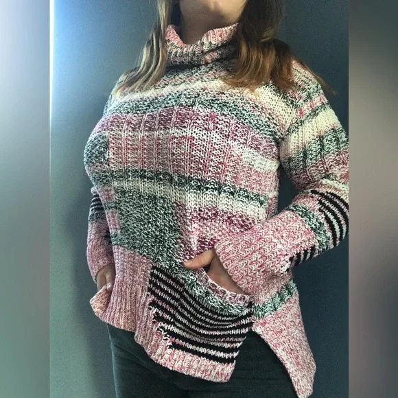 Anthropologie Sparrow Alma Turtleneck Sweater Pink Boho Cottagecore - Picture 4 of 9